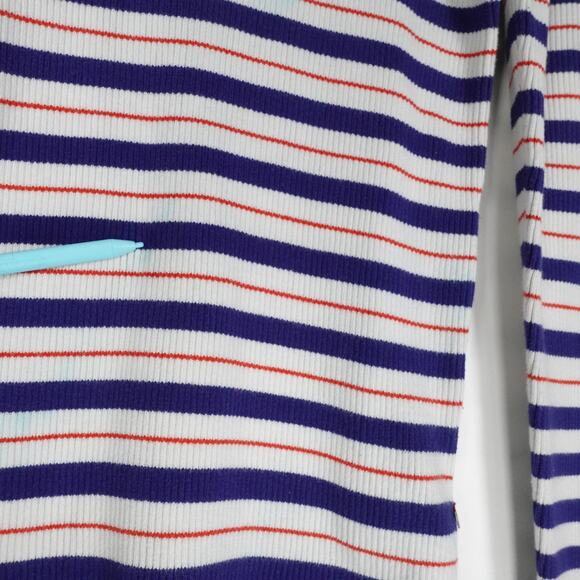 Scotch & Soda Women’s Large Cotton Turtleneck Ruffle Sweater Striped Fair Read* - Picture 13 of 14